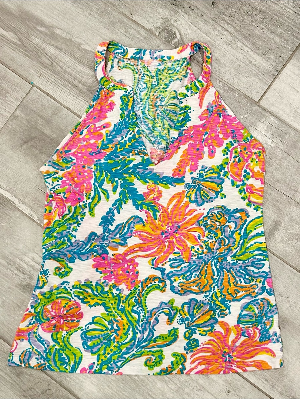 Lilly Pulitzer Multicolor Floral Racerback Tank Top - Small - NO TAG
